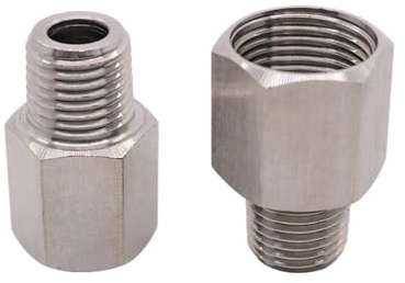 M10 M14 M16 M20 1/81/43/81/2BSP Male to Female Thread 304 Stainless Steel Socket High Pressure Resistant Pipe Fitting (Color : NO8)