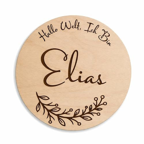 FranJohnsonHouse Personalisierte Meilensteinkarte aus Holz, Design 7