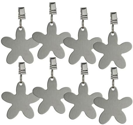 MARELIDA Tischdeckenbeschwerer - Tischtuchklammer - Edelstahl - 8er Set (Blume)