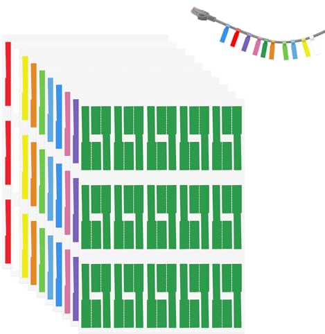 300 Pièces Étiquette de Cables Auto-adhésif Autocollant, Marqueurs de Câbles électriques Étanche Résistant à la Déchirure pour Marquer Identifier Organiser les Fils et Cables