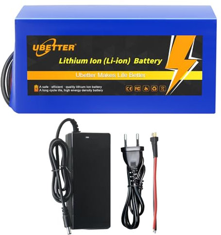 UBETTER 36V Ebike Lithium-Ionen-Akku, Elektrofahrrad-Akku, 10AH 14AH 20AH Elektro-Fahrrad Batterie mit 2A Ladegerät für 0-1000W Elektrofahrrad Scooter Motor (36V 10Ah)