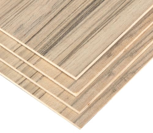 Madera Contrachapada, 4PCS Tablero Contrachapado Tablero Madera Manualidades 297x215x3mm, Tabla De Madera Bricolaje Madera Sin Terminar Placa Para Bricolaje Corte Por Laser (nogal bajo)