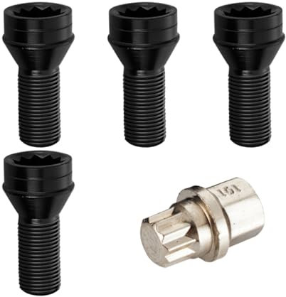 JNNJ 4 Stück, kompatibel mit Radschrauben, Kugelbolzen, Gürtel, Stahl, Sicherheitsmuttern, Verriegelungsmutter