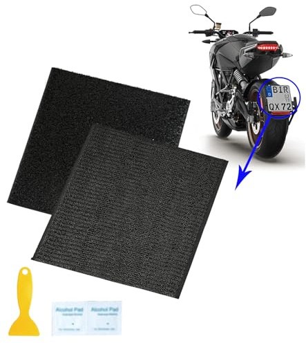 TAKONE Motorrad Kennzeichenhalter Klett 180x200mm Selbstklebend 1 Set | 180x200mm, 1 Set, selbstklebend, Klett, hitzebeständig, wetterfest, montagefrei