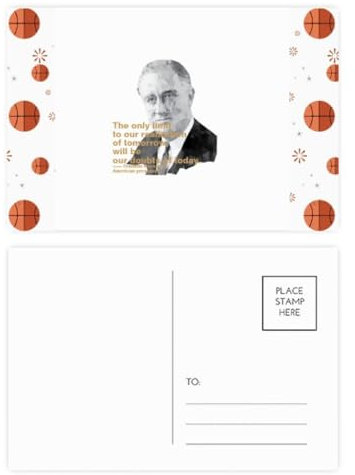Postkarten-Set President Roosevelt War Art Deco Fashion Basketball Postkarten-Set Dankeskarte Mailing Seite 20 Stück