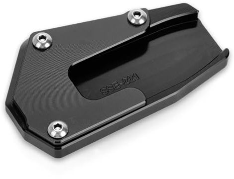 VQLDPX CNC-Verlängerungsplatte Für Motorrad-Seitenständer Für Suzuki BURGMAN650 AN650 Burgman 650 2013-2023, Vergrößerungspad Motorradständer Platte Verbreiterung(Schwarz)