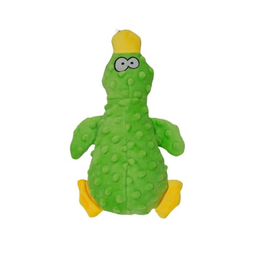 Jack and Vanilla, Jouet en Peluche Doux pour Chien en Forme de Canard avec couineur, idéal pour Petits et Moyens Chiens, 25 cm, Couleur Verte, Modèle Bubble Plush