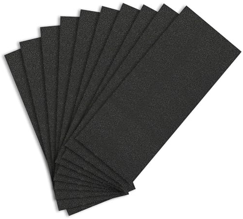 Sandphyrre Juego de 10 hojas de papel de lija grueso de grano 120, papel de lija húmedo y seco para madera, paredes, vidrio, plástico y lijado de pintura de coche, 9 x 3.6 pulgadas