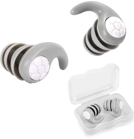 Guyode Ohrstöpsel zum Schlafen Silikon, Weich 3D Ohrenstöpsel für Die Nacht, Gehörschutz Gehörschutzstöpsel Wiederverwendbarer, Waschbare Earplugs for Sleeping, Noise Cancelling Ohrstöpsel (L, Grau)