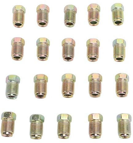 Accesorios de Nueces de Línea de Freno M10 X 1 Mm para Tubo de 3/16 Pulgadas, Juego de 20 Piezas Adecuadas para Automóviles, Motocicletas