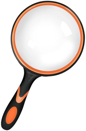 Lente d'ingrandimento da 110 mm, lente d'ingrandimento infrangibile con impugnatura morbida, lente d'ingrandimento per anziani e bambini, grande, per libri di scienza, osservazione hobby e lettura