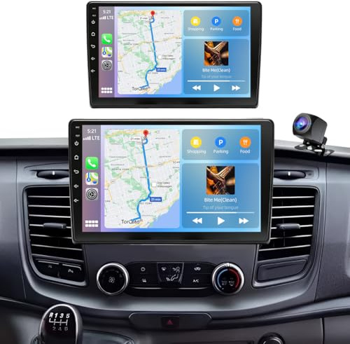 10 Inch Android 14 Car Stereo for Ford Transit Custom 2018-2023 Single Din 2G+32G Car Radio with Wireless CarPlay Android Auto HD Touchscreen Bluetooth GPS WiFi FM RDS SWC Camera