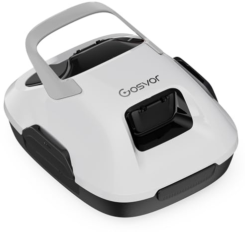 Gosvor - Robot de Piscina inalámbrica, Aspirador de Piscina con función de estacionamiento automático, Limpieza automática con autonomía de 90 Minutos, Limpiador de Piscina Compacto, Ideal para 80 ㎡