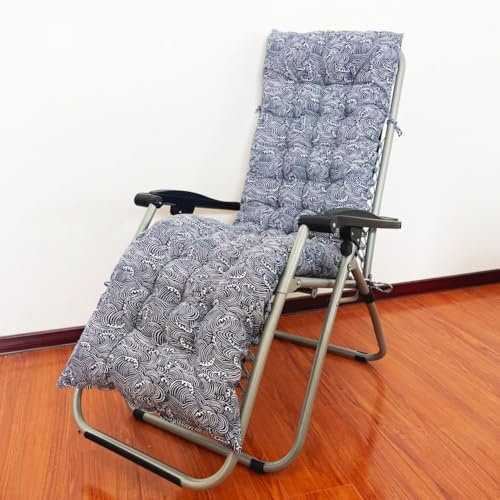 Surwin Cojín Tumbona Jardin Exterior, Cojines para Sillas de Jardin, Colchóneta para Tumbonas Sillas y Hamacas, Mecedora Exterior, para Terraza Balcón Playa (Ola 2,48x155x8cm)