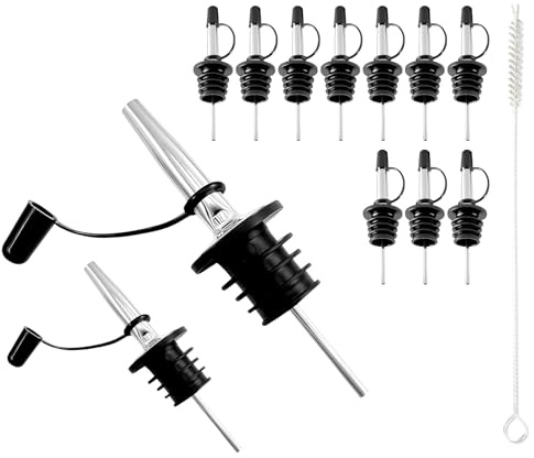 Zeeorymn 12 beccucci Versatori in Acciaio Inossidabile, versatore di Becco di Bottiglia in Acciaio Inox di Alta Qualità Adatto per Cocktail, Vino, Bevande, Olio, Aceto