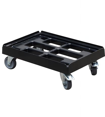 Transportroller für Kisten 60 x 40 cm mit 2 Bremsen in Schwarz