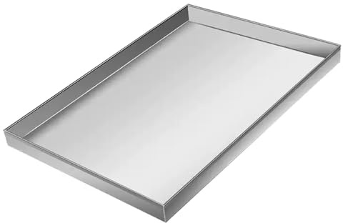 Bac de Vidange pour Climatiseur, Bac pour Machine à Laver, Plateau à Huile pour Lave-Vaisselle en Acier Inoxydable, Plateau D'Égouttage pour Culture de Plantes et Réparation Automobile(100x100x4cm)