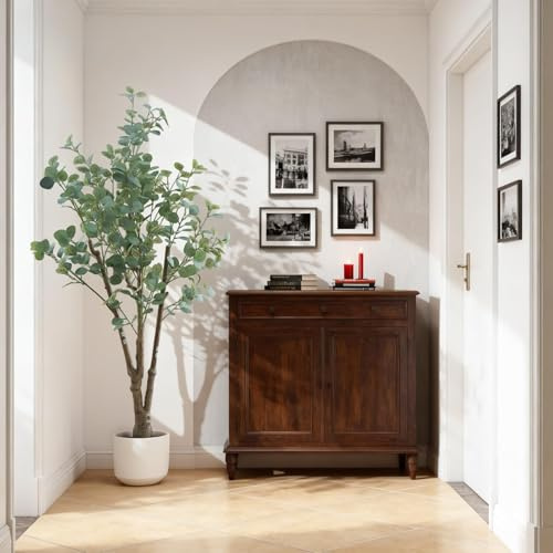 180cm Artificial Eucalyptus Tree in Pot - Realistic Fake Eucalyptus Plant for Indoor & Outdoor, Large Faux Tree for Home, Office, Garden Decoration
