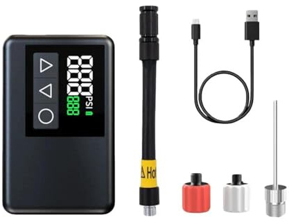 offtrails e-Pump - Elektrische Mini-Fahrradpumpe Elektrische kabellose Fahrradpumpe mit Manometer, automatische Abschaltung, tragbare Luftpumpe für E-Bike, Mountainbike und Rennrad