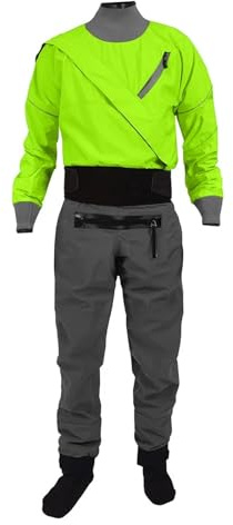 Dykdräkt herr vattentät kajak väntar torr kostym en del med latexpackning för drift flytande (grön, XXXL)