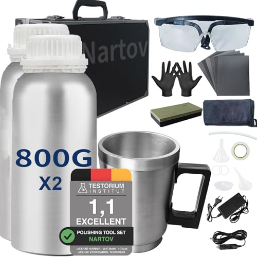 Nartov 1600g Kit Lucidatura Fari Auto Rinnova Fari Auto Set di Lucidatura per Fari Strumento di Riparazione Rinnova Fari Auto Kit per Fari per la Riparazione Crepe/sfocatura/Graffi/Ingiallimento