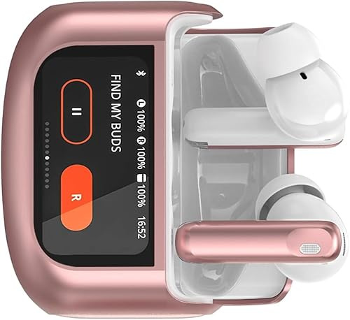 Thunelec Touchscreen Bluetooth Kopfhörer, 2026 In Ear Kopfhörer Kabellos Bluetooth 5.4 mit ANC+ENC Noise Cancelling Mic Rose