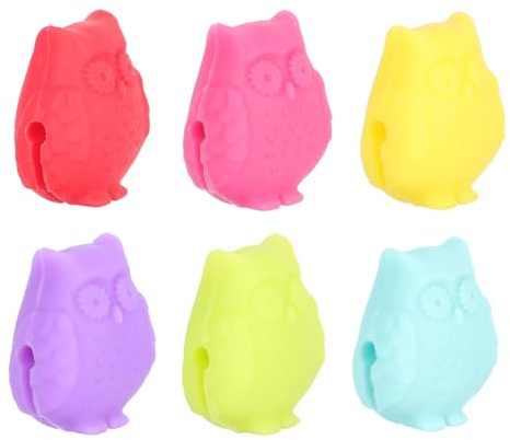 LALADEFIEE 6 St Silikon Koppidentifierare med Uggleform Hållbara och att Använda Färgglada Markörer för Dryckesglas vid Sammankomster och Fester Slumpmässig Färg stil