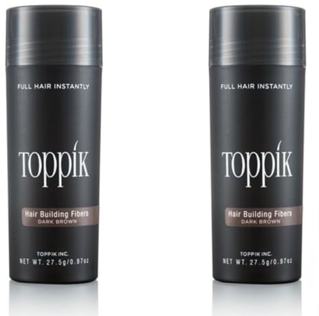2 x TOPPIK 27,5 g. - Haarverdichter Streuhaar Schütthaar Hair Fibers Microhairs - Sparangebot!, Farbton:Grau (Gray)
