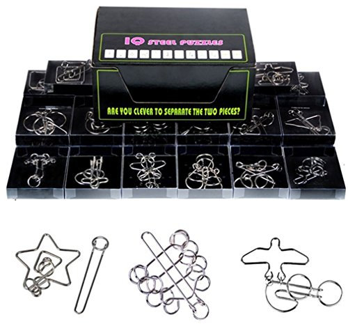 Gracelaza 24 Piezas Juguetes Mágicos de Alambre de Metal Set - 3D Rompecabezas Brain Teaser Puzzle - IQ Inteligencia Juguete Educativo - Juego Niños y Adolescentes