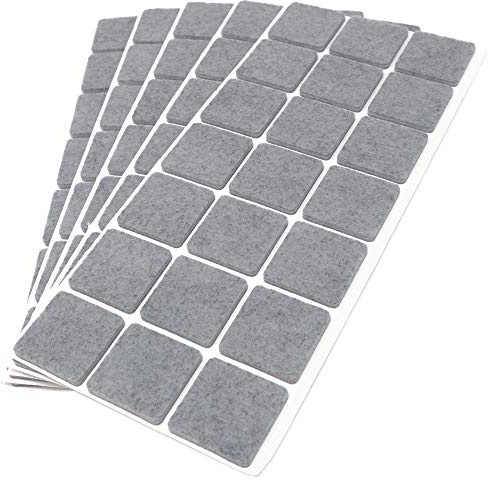 Adsamm® / 105 x patins en feutre / gris / 30x30 mm / carré / épaisseur 3,5 mm / patins glisseurs auto-adhésifs de qualité optimale