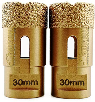 SHDIATOOL Dry Diamond Drill Core Bit 2PK 30mm Hole Saw with M14 Thread for Porcelain Tile Granite Marble