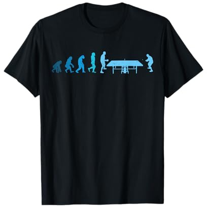 Lustige coole Evolution Tischtennis Spieler | Unisex T-Shirt Schwarz S | Kurzarm | Klassisch | Sport | Tischtennis | Freizeit