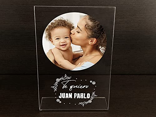 Oedim Placa Metacrilato Te Quiero Personalizado, Fabricado en Metacrilato 4mm, 19,5 x 28,2cm, Efecto Espejo, con Apoyo