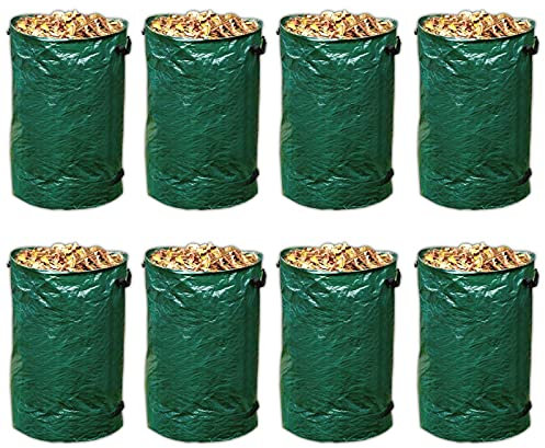 8er Set Laubsack Rasensack 120 Liter Gartensack Gartenabfallbehälter Abfall Sack für Gartenabfall Gartenabfallsack