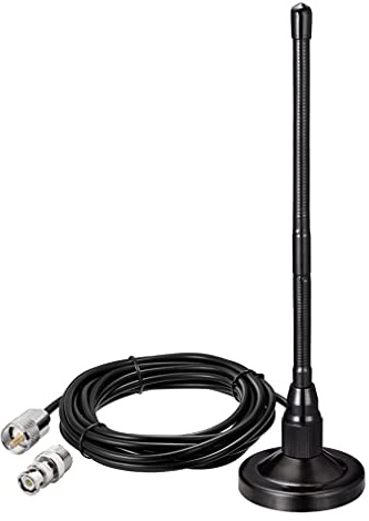 Bingfu 27 MHz CB-Funkantenne mit PL259 Stecker Magnetfuß 3m Kabel | Flexible Peitschenantenne mit BNC-Adapter für mobile CB-Funkgeräte und Funkanwendungen.