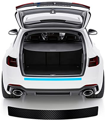 Blackshell® Basic Ladekantenschutz Folie kompatibel mit VW T-ROC | Typ A1 | ab 2017 (auch Facelift) Carbon Matt - passgenauer Stoßstangenschutz inkl. Profi Rakel für Folie