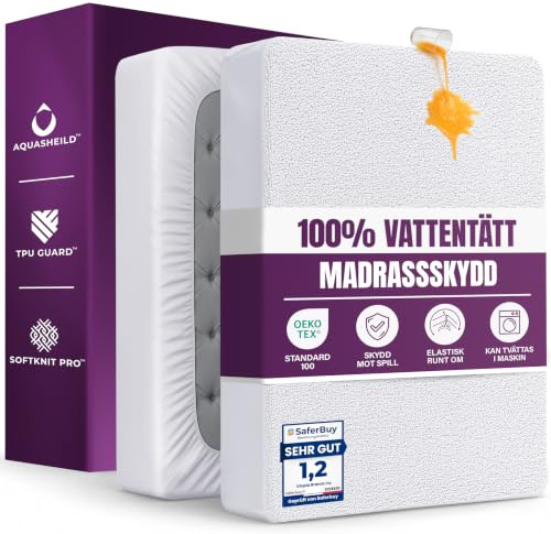 Utopia Bedding Vattentätt Madrasskydd 180 x 200 x 30 cm, Oeko-Tex-Certifierad, Andningsbar Madrassöverdrag, Elastisk Runtom