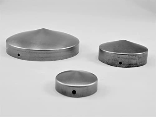 3 Stück Abdeckkappe rund rostend/Metall (Stahl roh) Ø120mm