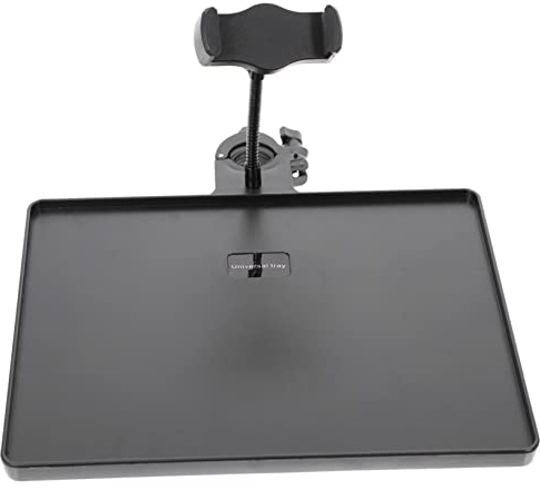 SUPVOX Clamp-On Sound Card Tray & Stream Deck Shelf, Mic Stand Accessory for Live Streaming, Holds Audio Interface, Phone, Camera - Compatible with Most Microphone Stands