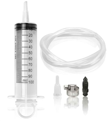 100 ml Spritze Bremsen Entlüftungskit, 50 cm Schlauch, Entlüftungsspritze für Motorrad, Fahrrad, Kupplung, Universal Bremsflüssigkeit Saugspritze, Brems Öl Entlüftung Kit Hydraulische Scheibenbremsen