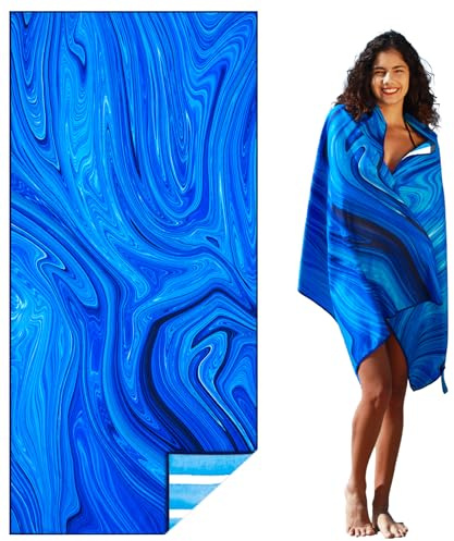 Microfiber Lightweight Beach Towel Sand Free Quick Dry Absorbent Thin Compact Towels for Swimming Pool Camping Beach Accessories Large Easy Pack Travel Things for Vacation Essentials Gift Adult