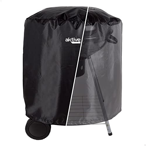 AKTIVE 61553 - Funda Barbacoa Exterior Impermeable, Reforzada y Ajustable, Material 100% poliéster, Medidas 69,5x67cm, Protección para Parrillas, Accesorios para barbacoas