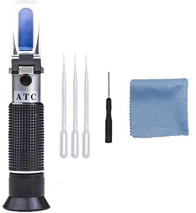 Rifrattometro Rifrattometro for il miele d'acqua con ATC Tester di calibrazione del misuratore di umidità del miele for apicoltore Precisione migliorata(Set 1 No Box)