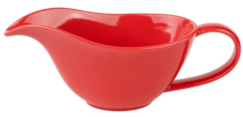 Ceramic Gravy Boat with Drip-Free Spout for Thanksgiving Roasts, MIRUIKE Elegant and Practical Gravy Bowl (RED)