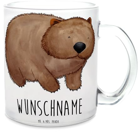 Mr. & Mrs. Panda Tasse personalisiert Wombat - Personalisierte Geschenke, Australien, Spruch, Lustige Sprüche, Kaffeebecher, Becher, Motivation, personalisieren, Das Leben Ist schön, mit Namen