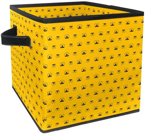 VAPOKF Boîte de rangement pliable en tissu cube avec poignées pour jouets, vêtements, livres, placard, chambre à coucher, maison – Motif pot de miel