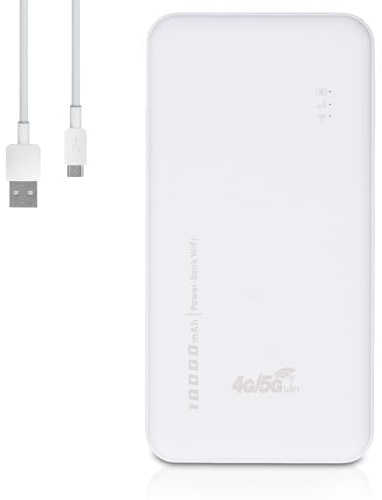 Enrutador de Punto de Acceso WiFi 5G con Ranura para Tarjeta Sim 300Mbps LTE Velocidad Rápida 10000mAh Batería Externa para Viajes