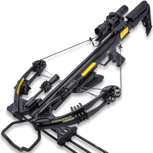 AVALANCHE Thunderstruck Blade Crossbow with Scope - Composite Stock, Fiberglass Limbs, Aluminum Barrel, Picatinny Rail, Anti-Fire Safety, 175-LB Draw-Weight, 340 FPS, Use for Hunting Game - Length 36”