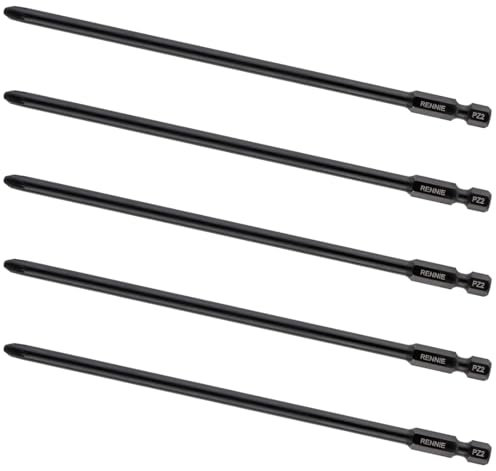 5 x Rennie Tools 157mm Long PZ2 Compatible with Makita BFR550 6843 DFR550 Autofeed Collated Drywall Screwdriver Gun Bit Heavy Duty Pozidrive 2