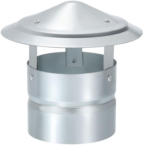 YOKIVE 1 Pcs 5-Inch Round Chimney Cap, Galvanized Iron Cone Top Chimney Cap | Stove Pipe Cap Stovepipe Finial Great for Outside Vent Flue Roof
